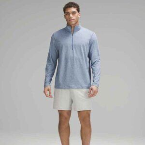 Lululemon Soft Jersey 1/2 Zip Pullover Blue Heathered Mens Stretch Long Sleeve M